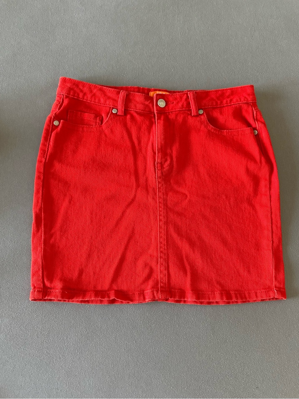 Joe Fresh Red Denim Mini Skirt